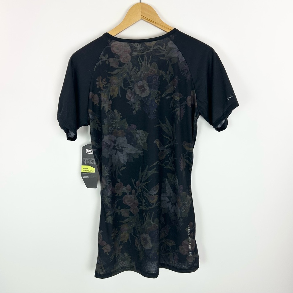 Women's 100% Airmatic Mountain Bike MTB Cycling Jersey in Black Floral Size L - Picture 5 of 7